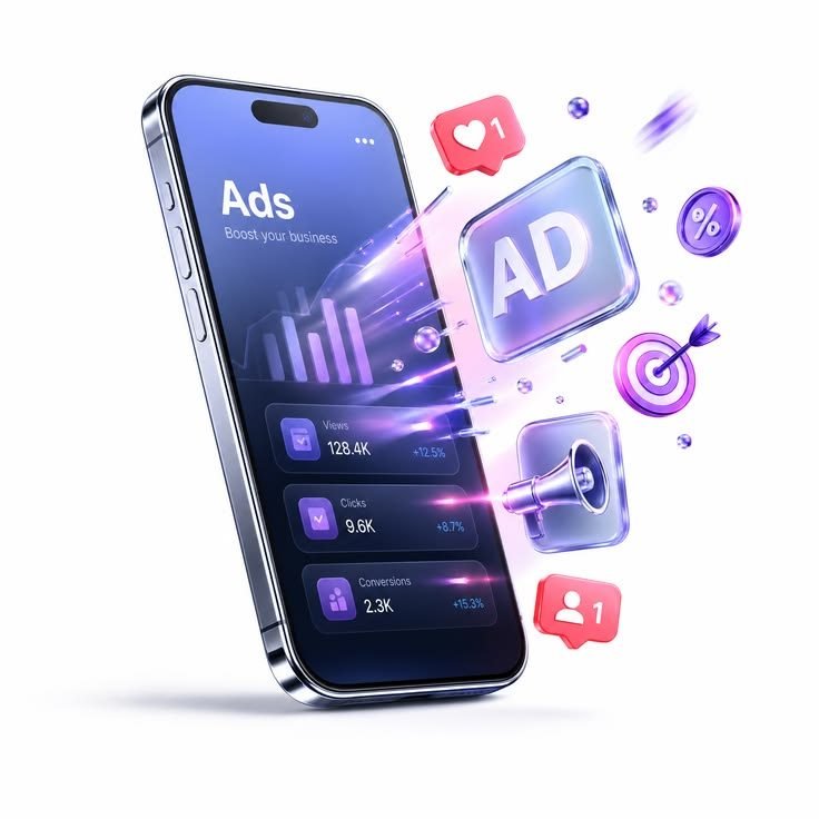 PPC campaign dashboard showing views, clicks and conversions